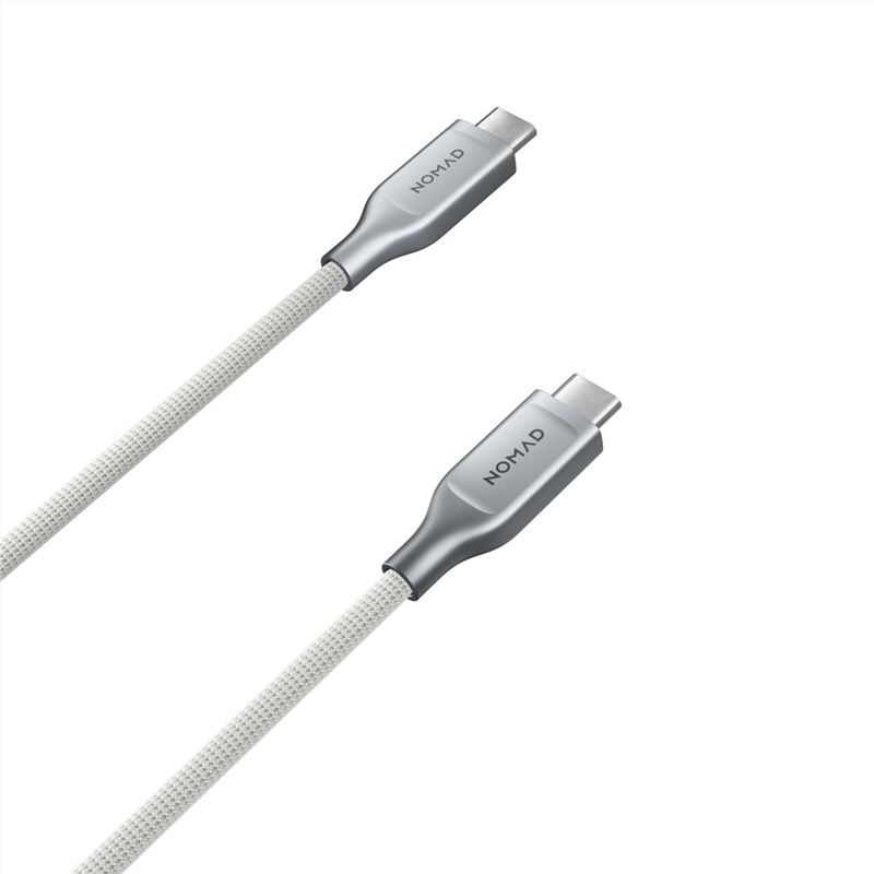 Cablu din Kevlar Nomad, USB-C la USB-C, 1.5m, alb (iPhone 17 Pro Max, NM014674858) by www.silkase.ro